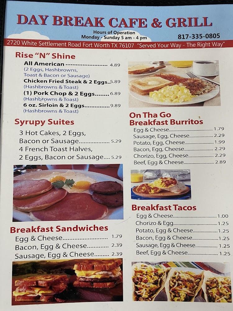 Daybreak Cafe & Grill Menu image 1