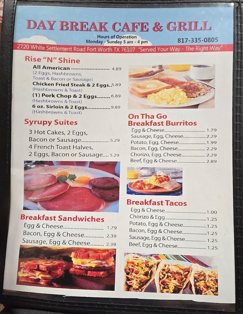Daybreak Cafe & Grill Menu image 2